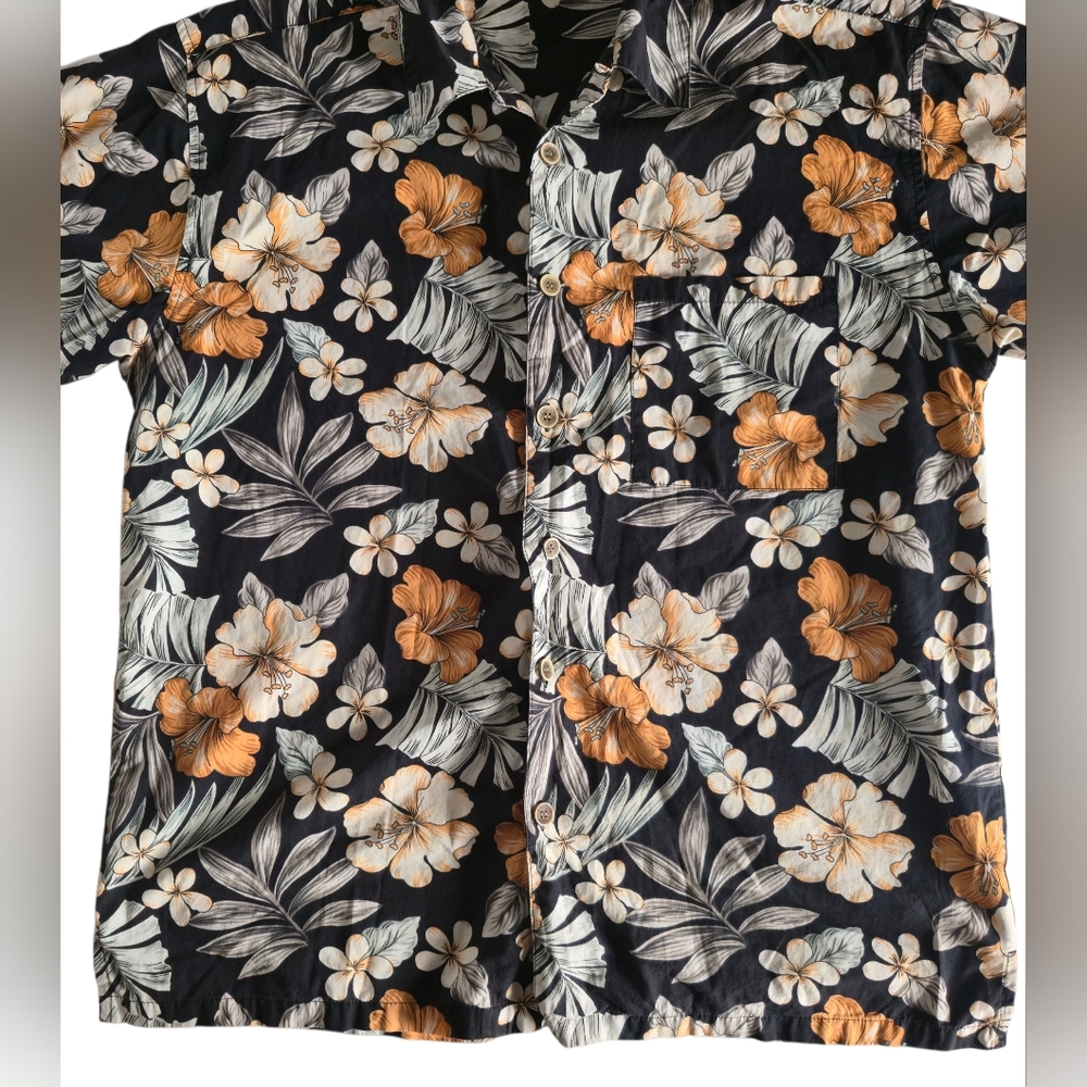Vintage Ocean Pacific OP Floral Hawaiian Shirt Mens L Button Front Resort - Picture 4 of 7